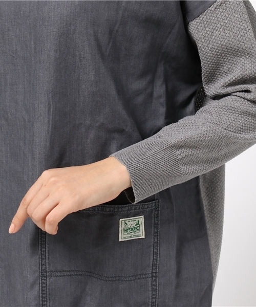 HYSTERIC GLAMOUR(ヒステリックグラマー)の「ニット×デニム BIGプルオーバー(ニット/セーター・レディース・インディゴブルー/トップグレー・FREE)」の7枚目の写真