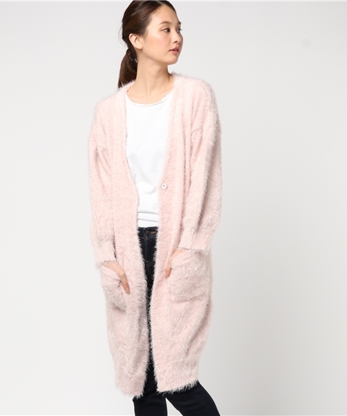 E Hyphen World Gallery Bon Bon イーハイフンワールドギャラリーボンボン の フェザーロングカーディガン カーディガン ボレロ Wear E Hyphen World Gallery Bon Bon イーハイフンワールドギャラリーボンボン の フェザーロングカーディガン カーディガン ボレロ Wear