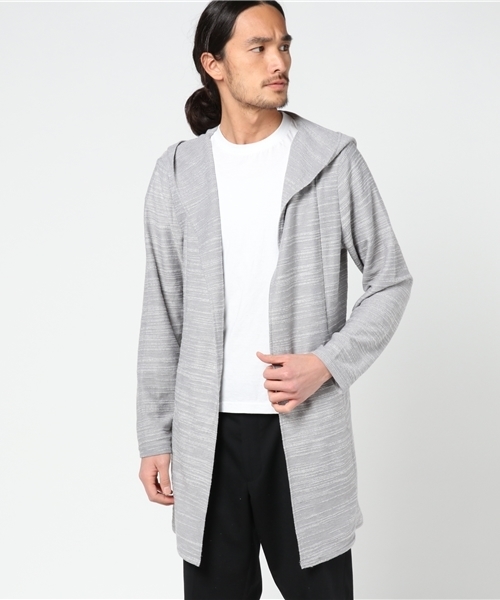 Luv maison（ラブメゾン）の「Luv･SSフードコーディガン（カーディガン/ボレロ・メンズ・ブラック/グレー・M/L）」の2枚目の写真