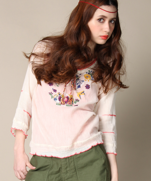 CIAOPANIC（チャオパニック）の「amina×ciaopanic　ベルトップス（シャツ/ブラウス・レディース・オフホワイト/ブラック/ライトグリーン・FREE）」の5枚目の写真