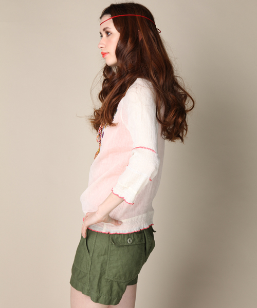 CIAOPANIC（チャオパニック）の「amina×ciaopanic　ベルトップス（シャツ/ブラウス・レディース・オフホワイト/ブラック/ライトグリーン・FREE）」の8枚目の写真