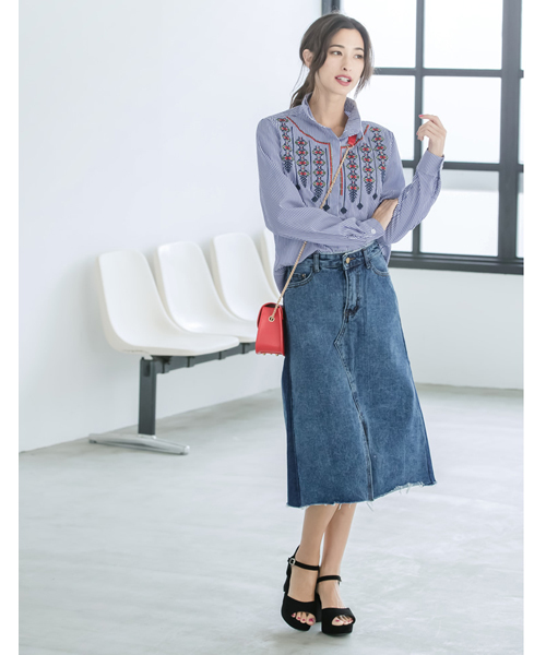 Re:EDIT（リエディ）の「[抜け感たっぷりな華奢見えサンダル]アンクルストラップチャンキーヒールサンダルシューズ/サンダル/ヒールサンダル[リエディ]（サンダル・レディース・ホワイト/マスタード/ピンク/レッド/ウッド/ブルー/ブラック/キャメル・X-LARGE/SMALL/LARGE/MEDIUM）」の15枚目の写真