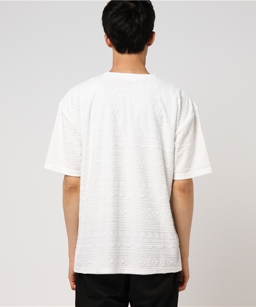 WEGO(ウィゴー)の「WEGO/パイルジャガードカットソー(Tシャツ/カットソー・メンズ・ホワイト/サックスブルー・MEDIUM/LARGE)」の10枚目の写真