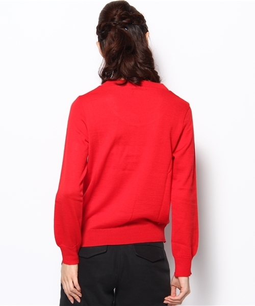 DISCOAT（ディスコート）の「アンティーク釦クルーカーディガン（カーディガン/ボレロ・レディース・ベージュ/レッド/グリーン/チャコールグレー・ﾌﾘ-）」の7枚目の写真