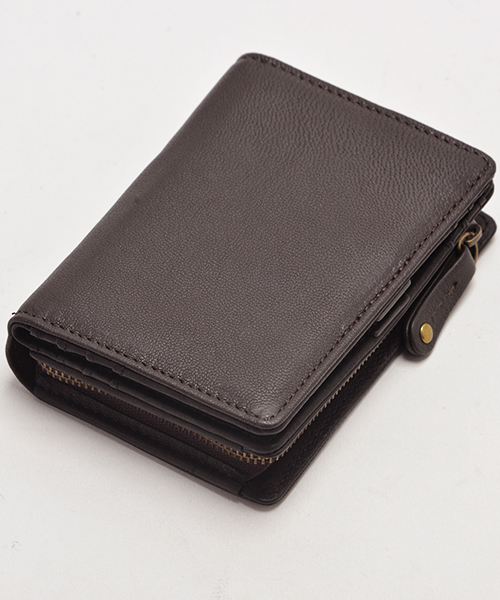 DEVICE（デバイス）の「Rename 本革 コードバン調 手帳型 2つ折り コンパクト ミニ ウォレット 財布（財布・レディース・ブラウン/キャメル/ブラック/ターコイズブルー・FREE）」の2枚目の写真