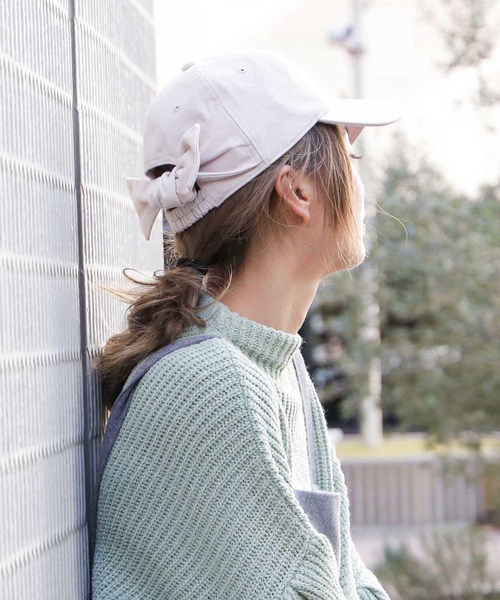 FREE'S MART（フリーズマート）の「◆バックリボンキャップ（キャップ・レディース・ベージュ/ネイビー/ブルー系その他・ﾌﾘ-）」の22枚目の写真