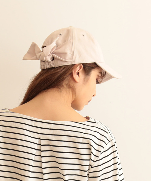 FREE'S MART（フリーズマート）の「◆バックリボンキャップ（キャップ・レディース・ベージュ/ネイビー/ブルー系その他・ﾌﾘ-）」の9枚目の写真