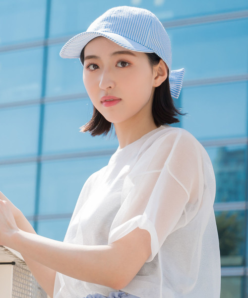 FREE'S MART（フリーズマート）の「◆バックリボンキャップ（キャップ・レディース・ベージュ/ネイビー/ブルー系その他・ﾌﾘ-）」の15枚目の写真