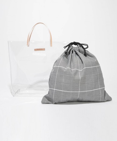 SOLPRESA（ソルプレーサ）の「PVC(ビニール)　トートバッグ（トートバッグ・レディース・チェック/ナチュラル/サックスブルー/ブラック・ONE SIZE）」の8枚目の写真