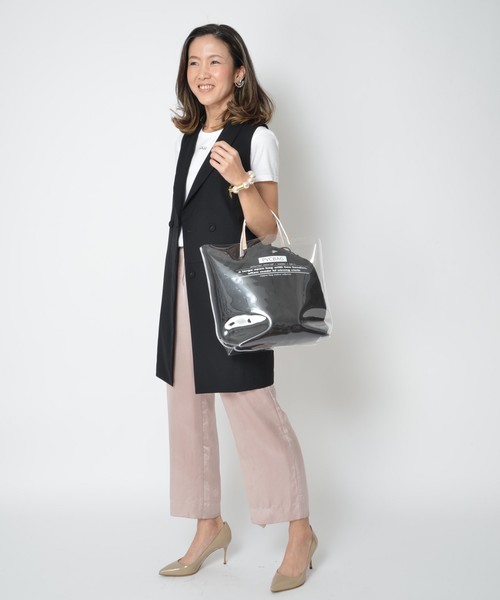 SOLPRESA（ソルプレーサ）の「PVC(ビニール)　トートバッグ（トートバッグ・レディース・チェック/ナチュラル/サックスブルー/ブラック・ONE SIZE）」の13枚目の写真