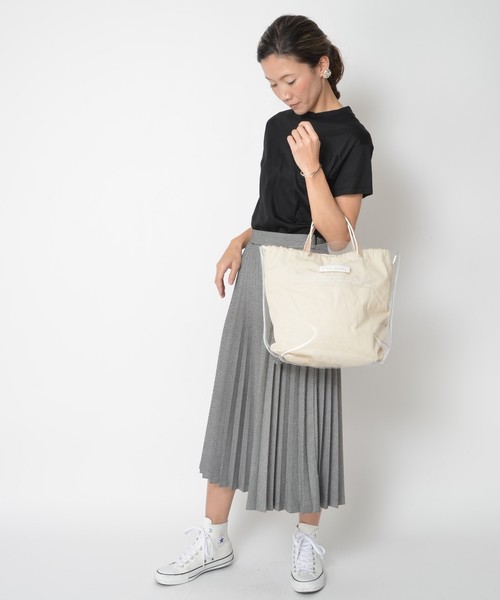 SOLPRESA（ソルプレーサ）の「PVC(ビニール)　トートバッグ（トートバッグ・レディース・チェック/ナチュラル/サックスブルー/ブラック・ONE SIZE）」の18枚目の写真