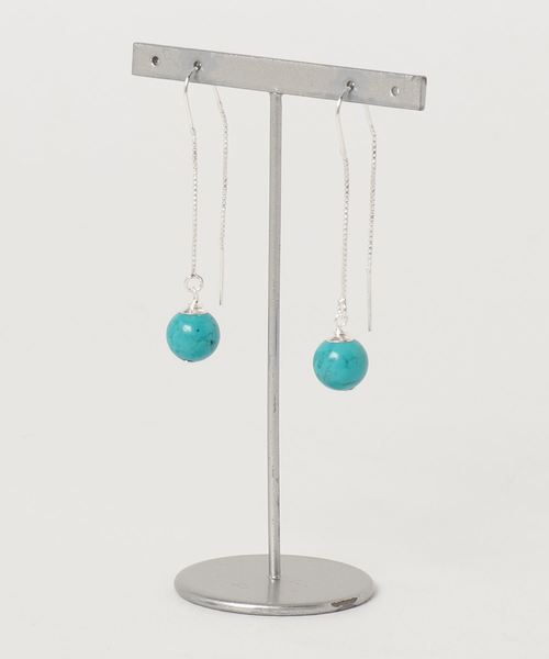 TONE SELECT GOODS（トーンセレクトグッズ）の「【925 SILVER ACC】ラウンドストーンフックチェーンピアスSV925(OG)（ピアス（両耳用）・レディース・ターコイズブルー/その他1/その他2/その他3/その他4/その他5/ブルー/パープル/ブラウン/グリーン/ブラック/シルバー・FREE）」の15枚目の写真