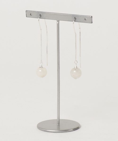 TONE SELECT GOODS（トーンセレクトグッズ）の「【925 SILVER ACC】ラウンドストーンフックチェーンピアスSV925(OG)（ピアス（両耳用）・レディース・ターコイズブルー/その他1/その他2/その他3/その他4/その他5/ブルー/パープル/ブラウン/グリーン/ブラック/シルバー・FREE）」の14枚目の写真