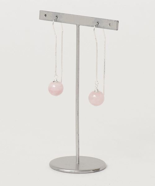 TONE SELECT GOODS（トーンセレクトグッズ）の「【925 SILVER ACC】ラウンドストーンフックチェーンピアスSV925(OG)（ピアス（両耳用）・レディース・ターコイズブルー/その他1/その他2/その他3/その他4/その他5/ブルー/パープル/ブラウン/グリーン/ブラック/シルバー・FREE）」の18枚目の写真