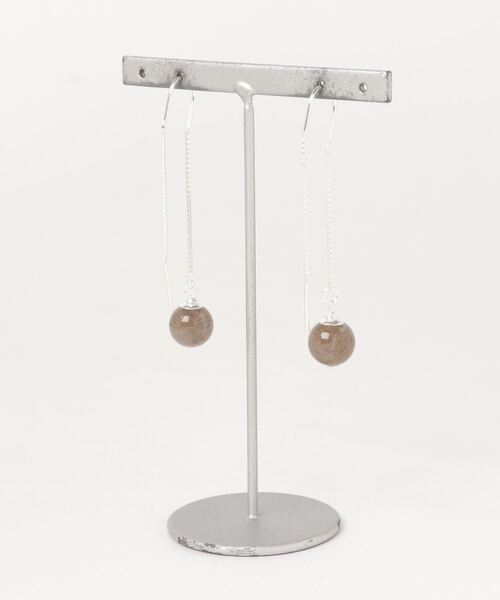 TONE SELECT GOODS（トーンセレクトグッズ）の「【925 SILVER ACC】ラウンドストーンフックチェーンピアスSV925(OG)（ピアス（両耳用）・レディース・ターコイズブルー/その他1/その他2/その他3/その他4/その他5/ブルー/パープル/ブラウン/グリーン/ブラック/シルバー・FREE）」の13枚目の写真