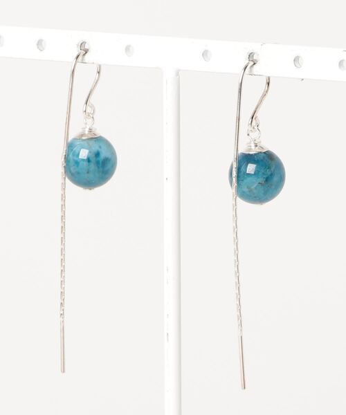 TONE SELECT GOODS（トーンセレクトグッズ）の「【925 SILVER ACC】ラウンドストーンフックチェーンピアスSV925(OG)（ピアス（両耳用）・レディース・ターコイズブルー/その他1/その他2/その他3/その他4/その他5/ブルー/パープル/ブラウン/グリーン/ブラック/シルバー・FREE）」の20枚目の写真