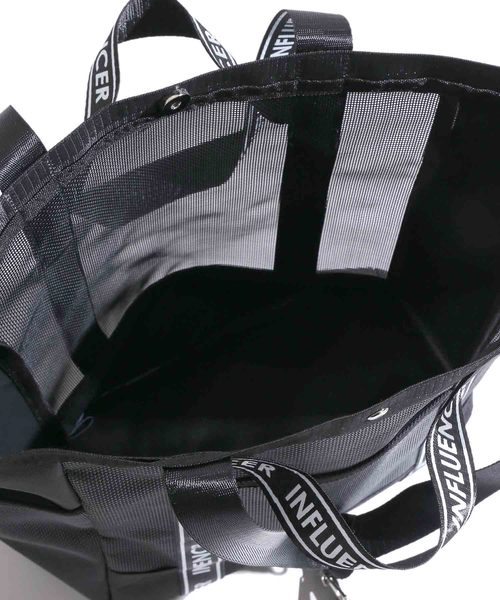 WEGO（ウィゴー）の「WEGO/ポーチ付きロゴテープトートバッグ（トートバッグ・レディース・ブラック系その他/ブラック・FREE）」の5枚目の写真