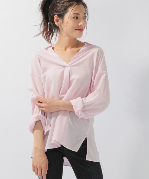 laboratory work(ラボラトリーワーク)の「テンセルスキッパーシャツ(シャツ/ブラウス・レディース・ネイビー/ピンク/ホワイト・MEDIUM)」の3枚目の写真