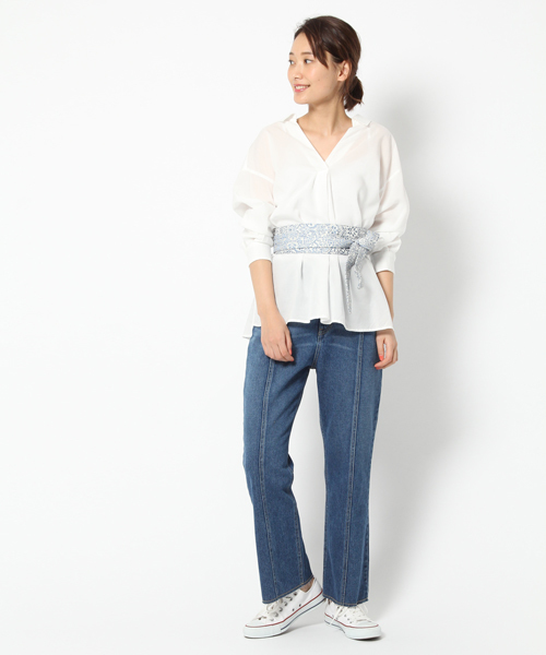 laboratory work(ラボラトリーワーク)の「テンセルスキッパーシャツ(シャツ/ブラウス・レディース・ネイビー/ピンク/ホワイト・MEDIUM)」の9枚目の写真