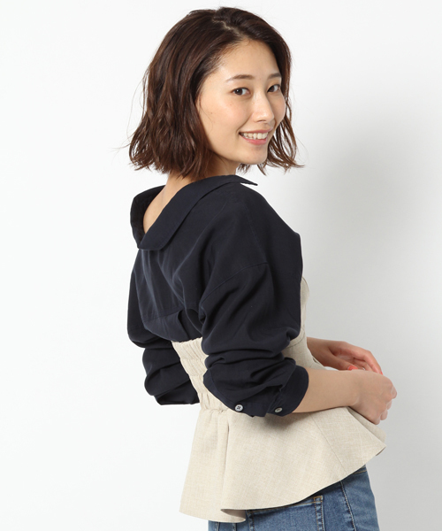 laboratory work(ラボラトリーワーク)の「テンセルスキッパーシャツ(シャツ/ブラウス・レディース・ネイビー/ピンク/ホワイト・MEDIUM)」の5枚目の写真