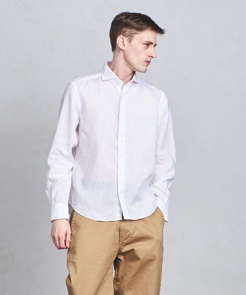 UNITED ARROWS（ユナイテッドアローズ）の「UASB リネン ソリッド セミワイド（シャツ/ブラウス・メンズ・ロイヤルブルー/ブラック/ホワイト/グレー・XL/M/S/XS/L）」の2枚目の写真