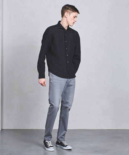 UNITED ARROWS（ユナイテッドアローズ）の「UASB リネン ソリッド セミワイド（シャツ/ブラウス・メンズ・ロイヤルブルー/ブラック/ホワイト/グレー・XL/M/S/XS/L）」の3枚目の写真