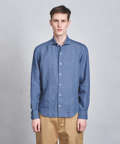 UNITED ARROWS（ユナイテッドアローズ）の「UASB リネン ソリッド セミワイド（シャツ/ブラウス・メンズ・ロイヤルブルー/ブラック/ホワイト/グレー・XL/M/S/XS/L）」の12枚目の写真