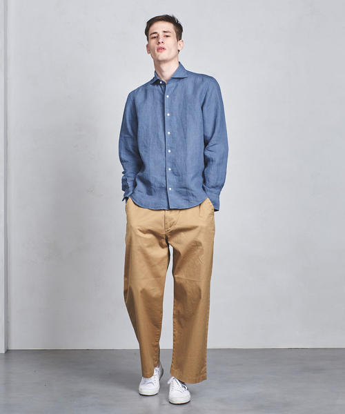 UNITED ARROWS（ユナイテッドアローズ）の「UASB リネン ソリッド セミワイド（シャツ/ブラウス・メンズ・ロイヤルブルー/ブラック/ホワイト/グレー・XL/M/S/XS/L）」の9枚目の写真