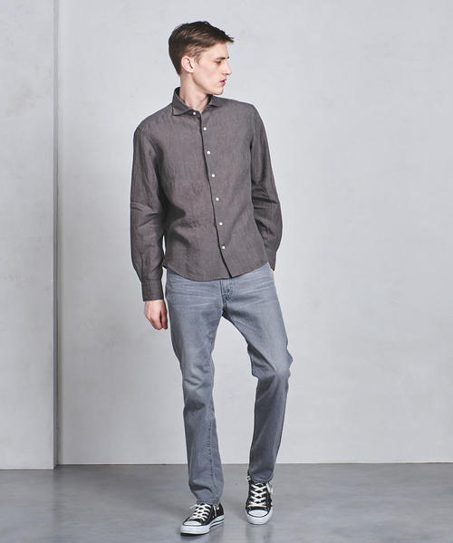 UNITED ARROWS（ユナイテッドアローズ）の「UASB リネン ソリッド セミワイド（シャツ/ブラウス・メンズ・ロイヤルブルー/ブラック/ホワイト/グレー・XL/M/S/XS/L）」の6枚目の写真