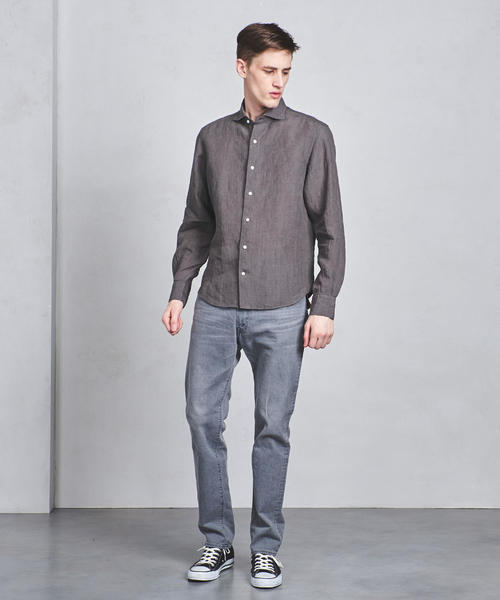 UNITED ARROWS（ユナイテッドアローズ）の「UASB リネン ソリッド セミワイド（シャツ/ブラウス・メンズ・ロイヤルブルー/ブラック/ホワイト/グレー・XL/M/S/XS/L）」の5枚目の写真