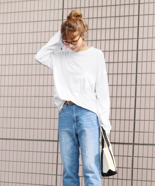 reca(レカ)の「【プチプラ】袖フレアビッグシルエットカットソー(Tシャツ/カットソー・レディース・ホワイト/ブラック/ネイビー/グレー/ベージュ・FREE)」の17枚目の写真