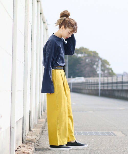 reca(レカ)の「【プチプラ】袖フレアビッグシルエットカットソー(Tシャツ/カットソー・レディース・ホワイト/ブラック/ネイビー/グレー/ベージュ・FREE)」の20枚目の写真