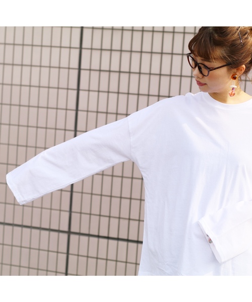 reca(レカ)の「【プチプラ】袖フレアビッグシルエットカットソー(Tシャツ/カットソー・レディース・ホワイト/ブラック/ネイビー/グレー/ベージュ・FREE)」の12枚目の写真