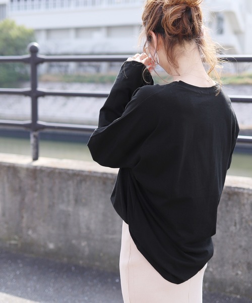 reca(レカ)の「【プチプラ】袖フレアビッグシルエットカットソー(Tシャツ/カットソー・レディース・ホワイト/ブラック/ネイビー/グレー/ベージュ・FREE)」の21枚目の写真
