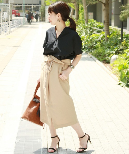 journal standard L'essage（ジャーナルスタンダードレサージュ）の「TCローンスキッパーブラウス◆（シャツ/ブラウス・レディース・ホワイト/ネイビー/イエロー系その他・FREE）」の13枚目の写真