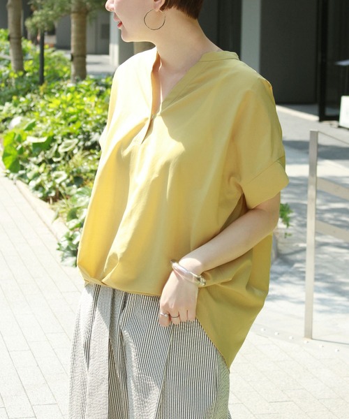 journal standard L'essage（ジャーナルスタンダードレサージュ）の「TCローンスキッパーブラウス◆（シャツ/ブラウス・レディース・ホワイト/ネイビー/イエロー系その他・FREE）」の14枚目の写真