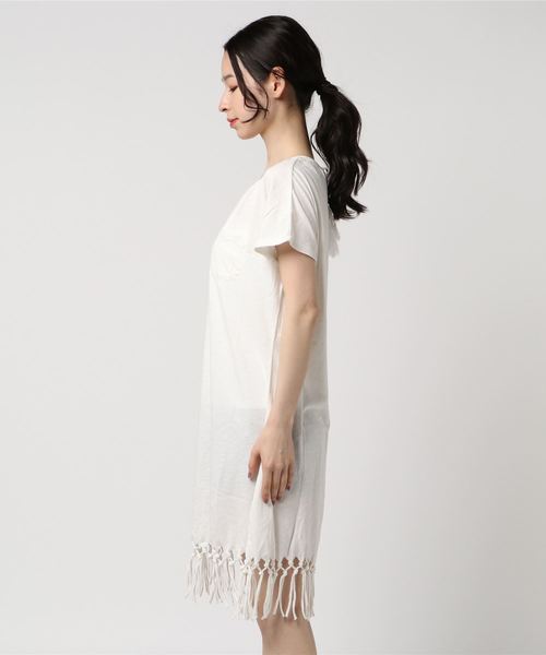 BILLABONG(ビラボン)の「BILLABONG レディース フリンジカットソーワンピース(ワンピース・レディース・ピンク/オリーブ/ホワイト/ブラック・LARGE/MEDIUM)」の5枚目の写真