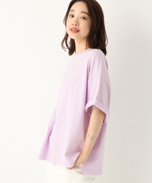 A part by(アパートバイ)の「ペルヴィアンピマBIGTシャツ2 796368(Tシャツ/カットソー・レディース・ベージュ/ライトパープル/ホワイト/ブラック・FREE)」の4枚目の写真