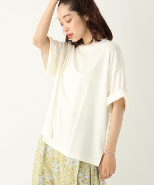 A part by(アパートバイ)の「ペルヴィアンピマBIGTシャツ2 796368(Tシャツ/カットソー・レディース・ベージュ/ライトパープル/ホワイト/ブラック・FREE)」の1枚目の写真