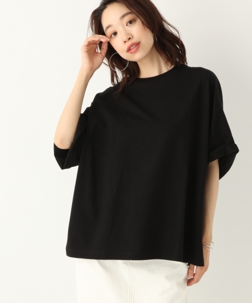 A part by(アパートバイ)の「ペルヴィアンピマBIGTシャツ2 796368(Tシャツ/カットソー・レディース・ベージュ/ライトパープル/ホワイト/ブラック・FREE)」の2枚目の写真