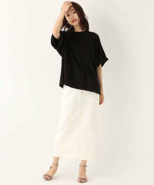 A part by(アパートバイ)の「ペルヴィアンピマBIGTシャツ2 796368(Tシャツ/カットソー・レディース・ベージュ/ライトパープル/ホワイト/ブラック・FREE)」の11枚目の写真