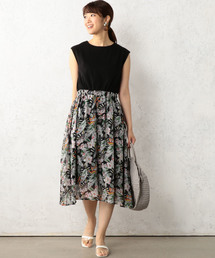 Cheek | 花柄スカートドッキングワンピース(ワンピース)