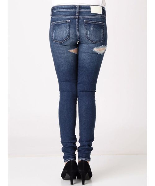 GYDA(ジェイダ)の「DOUBLE RIPPED スキニーデニムパンツ(デニムパンツ・レディース・インディゴブルー/ブルー・SMALL/MEDIUM/X-SMALL)」の7枚目の写真