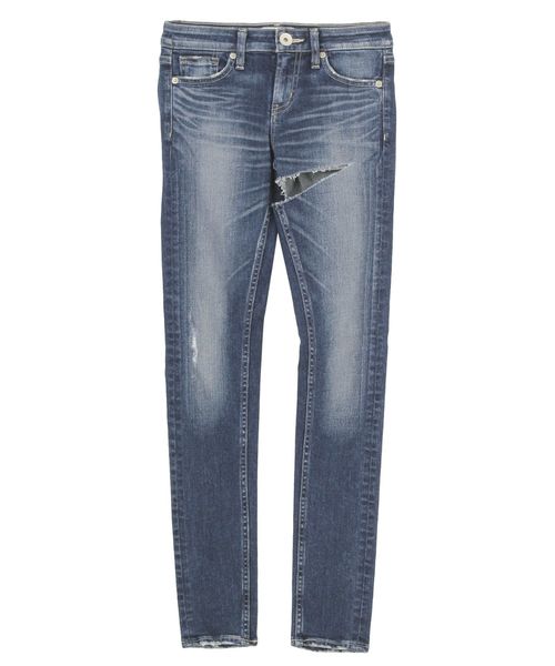 GYDA(ジェイダ)の「DOUBLE RIPPED スキニーデニムパンツ(デニムパンツ・レディース・インディゴブルー/ブルー・SMALL/MEDIUM/X-SMALL)」の14枚目の写真