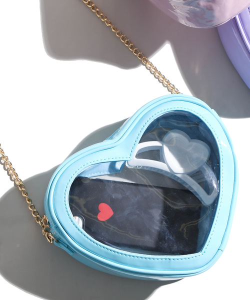 WEGO（ウィゴー）の「WEGO/クリアハートショルダーバッグ（ショルダーバッグ・レディース・レッド/サックスブルー/ピンク/イエロー/その他1/ライトパープル・FREE）」の2枚目の写真