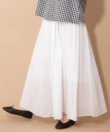 インドコットンオーガンジーロングフレアスカート