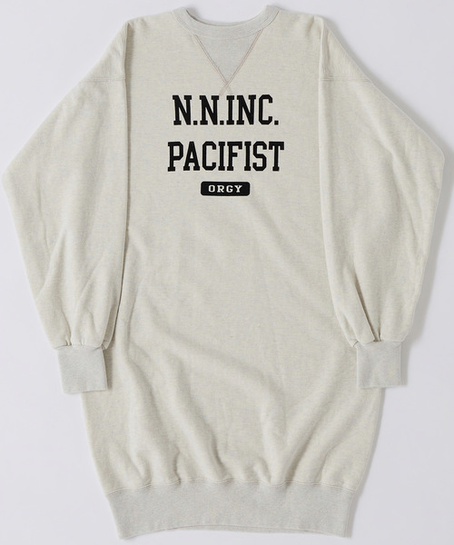 FILL THE BILL（フィルザビル）の「FILL THE BILL / フィルザビル　COLLEGE SWEAT ONEPIECE / カレッジスウェットワンピース FB205-191056（ワンピース・レディース・ライトブルー/パープル/ヘザーグレー・2）」の2枚目の写真