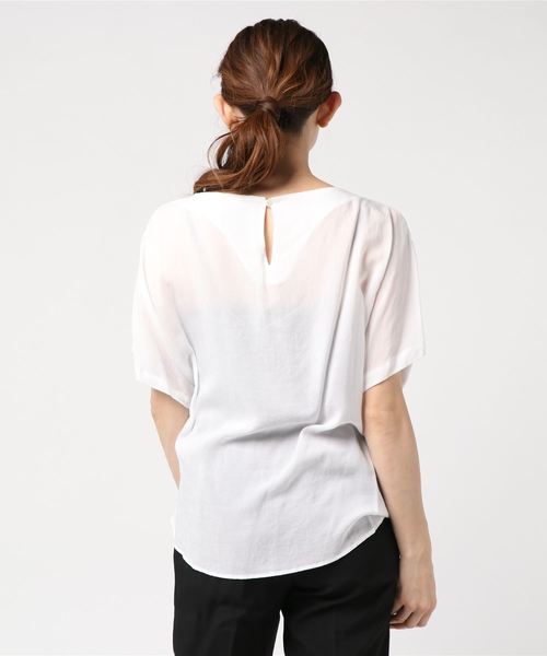 SACRA（サクラ）の「【SACRA】LYCELL LAWN SH（シャツ/ブラウス・レディース・ホワイト/ベージュ・38）」の4枚目の写真