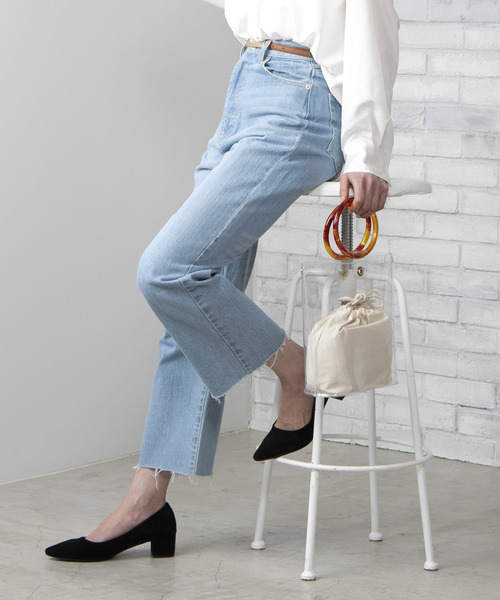 WEGO(ウィゴー)の「WEGO/デニムストレートワイドパンツ(デニムパンツ・レディース・インディゴブルー/ダークインディゴブルー/ライトインディゴブルー・MEDIUM/LARGE/SMALL)」の1枚目の写真