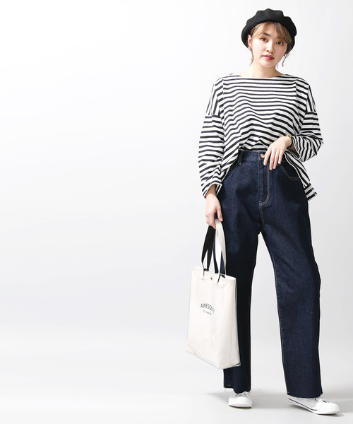 WEGO(ウィゴー)の「WEGO/デニムストレートワイドパンツ(デニムパンツ・レディース・インディゴブルー/ダークインディゴブルー/ライトインディゴブルー・MEDIUM/LARGE/SMALL)」の12枚目の写真